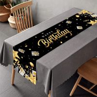 1pc 35*180cm Polyester Table Runner Happy Birthday Party Decoration Table Wedding Jungle Safari Decoration Home Party Supplies