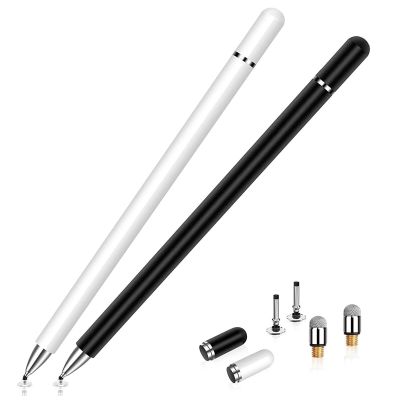 ปากกาสไตลัสแบบ2 In 1ทำจากไฟเบอร์สำหรับไอแพดคาปาซิทีฟปากกาสัมผัสสำหรับแท็บเล็ตหน้าจอ Capacitive ทุกประเภท