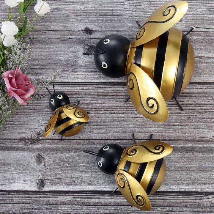 3pcs-bumble-bee-metal-wall-art-indoor-outdoor-bee-hanging-decor-for-home-restaurant-garden-yard