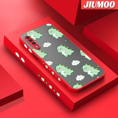 JIUMOO เคส A30s ปลอกสำหรับ Samsung กาแล็คซี่,เคสโทรศัพท์ลายการ์ตูน A50s A50ลายการ์ตูนไดโนเสาร์ตัวน้อยกันกระแทกผิวด้านแข็งขอบสี่เหลี่ยมเคสป้องกันเลนส์กล้องคลุมทั้งหมดปลอกซิลิโคนนิ่ม