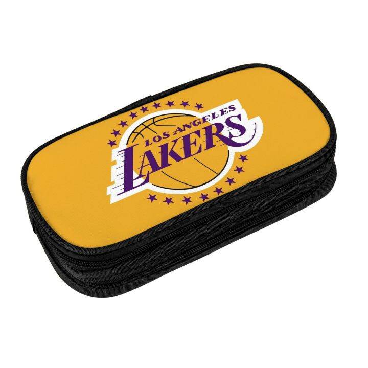 la-lakers-กล่องดินสอแบบกล่องดินสอความจุมากทนทานกระเป๋าซิปกล่องดินสอสำหรับนักเรียน