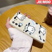 JIUMOO เคสสำหรับ OPPO A55 5G A74 5G เคสลายการ์ตูน Pochacco ลูกสุนัขแบบสร้างสรรค์เคสโทรศัพท์บางดีไซน์ใหม่ป้องกันขอบสี่เหลี่ยมเคสนิ่มเคสปลอกซิลิโคนกันกระแทก