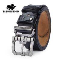 ✜✜㍿  Bison Denim Leather Mens Pin Buckle Belts Fashion Business Male Waistband Jean