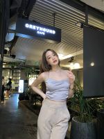 KARLA STUDIO_ AELA TOP - SILVER สายเดี่ยวผูกหลังผ้าซาติน