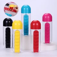 【CW】∏♚  2 1 600ml 7 Grids Medicine Cup Plastic Bottle Pill Boxes Organizer Drinking Bottles