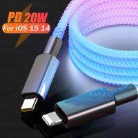 PD 20W สาย USB Type C,สำหรับ iPhone 13 12 11 Pro Max X XS 8ชาร์จเร็ว MacBook iPad สายสายรับส่งข้อมูล USBC