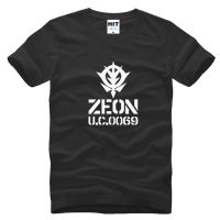 เสื้อยืดผู้ชายแบรนด์หรูเสื้อยืดพิมพ์ลาย Zeon UC 0069เสื้อยืดการ์ตูนอนิเมะฤดูร้อนแขนสั้น