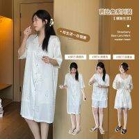 --SY23726✗▼ new 23 Youyi rabbit ice silk jamas womens pure dre ghtdress spenders -piece home service set