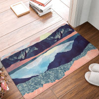 Blue lake watermark flower Doormat Kitchen car Entrance door mat bathroom mat Car in the bedroom Lounge Rug Home Decor