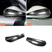 2Pcs Rearview Mirror Cover Add-on Carbon Fiber Cap Fit For-Porsche Boxster/Cayman 997 911 987 Car Side Mirror