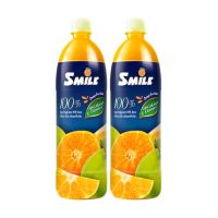 สไมล์ น้ำส้มคั้นแท้ 100% พาสเจอร์ไรซ์ 1 ลิตร x 2 ขวด Smile Pasteurized 100% Orange Juice 1 L x 2 โปรโมชันราคาถูก เก็บเงินปลายทาง