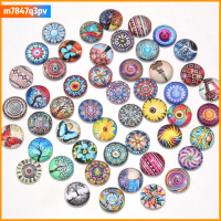 M7847Q3PV 50Pcs 12mm ครับ Cabochons แก้วพิมพ์ลาย 50รูปแบบ กระจกสำหรับผู้หญิง กระเบื้องคาไลโดสโคป cabochons กระเบื้องโมเสค ครึ่งรอบ หมุนแก้ว cabochons ทำเครื่องประดับ DIY