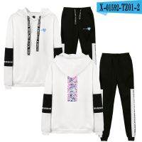 BTS World Tour 2019พิมพ์2ชิ้นชุดชุดสตรี/เสื้อแขนยาวผู้ชาย Hoodies + SweatpantsCasual เดรสเปิดไหล่ข้างเดียว