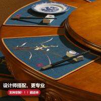 ∏○✥ Roundfan eat mat new Chinese embroidery artof senior bowl mat hotel western-style food plate MATS place mat