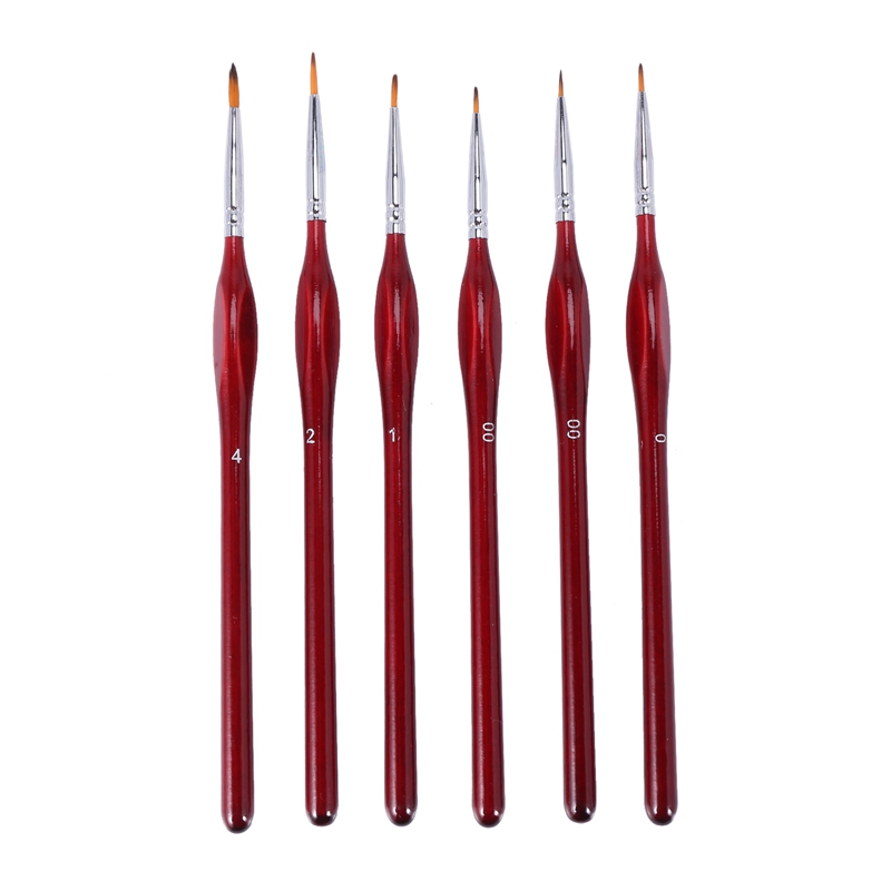 6x Fine Detail Paint Brush Set Miniature Brushes Watercolor Acrylic Oil Models 