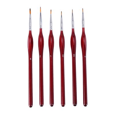 6-Piece Fine Paintbrushes - Detail Paint Brush Set - For Acrylic, Watercolor, Oil