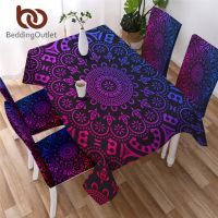 BeddingOutlet Mandala Table Cloth Bohemian Floral Decorative Table Cover Colorful Flower Tablecloth for Kitchen Dinning Room