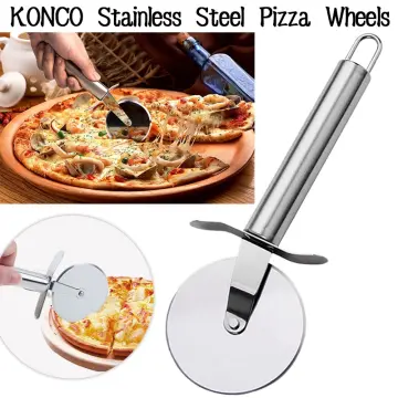 Stainless Steel Pasta Cutter Wheel Round Pizza Divider And Knife