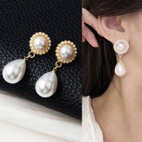 2022 Fashion Korean Style White Contracted Round Pearl Drop Earrings For Women Aesthetic Wedding Party Engagement Jewelry серьги