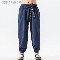 ♨☒Gie 27bf6658ลโดวาฮิปปี้ Harém Masculina Com Elásticko Na Cintura Linho Largo Calça De Ioga Boho Jogger Casual Virilha Baixa