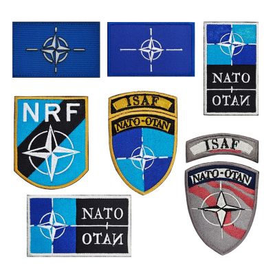 【LZ】⊕✺☄  Patches de bordado para roupas Gancho e Loop ISAF Chapéu Emblema Braçadeira Bandeira NATO Mochila Etiqueta Fan Apliques Saco militar