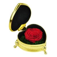 Eternal Rose Heart-Shaped Metal Jewelry Box Mothers Day Valentines Day Anniversary Perfect Gift