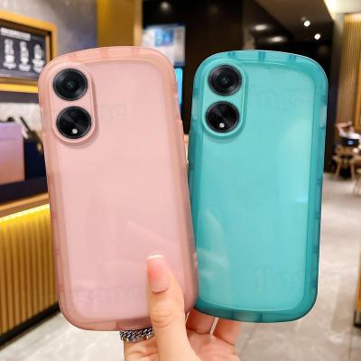 เคสโทรศัพท์โปร่งใสสำหรับ OPPO A98 5G เคสใสซิลิโคน TPU ปกป้องเลนส์ TPU สีลูกกวาดฝาหลัง Oppo A98 5G