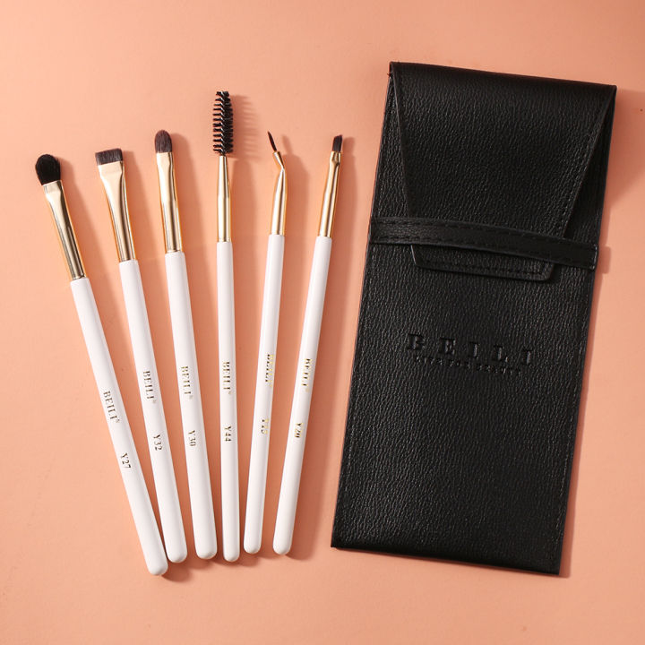 beili-6-pcs-white-makeup-brushes-set-eyebrow-professional-blending-shader-lip-liner-eye-makeup-brush-and-cosmetic-bag-for-travel