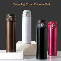 ◄● 500ML Stainless Steel Bouncing Cover Vacuum Flask Thermos Cup Coffee Tea Milk Thermo Bottle