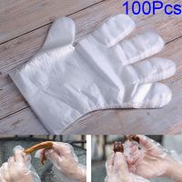 100PCS Transparent Disposable Gloves Thin Film Glove Safety Glove For Food Cleaning