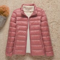 ZZOOI 2021 New Women Thin Down Jacket White Duck Down Ultralight Stand-up Collar Jackets Autumn And Winter Warm Coats Portable Outwear