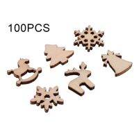 100 Pcs Christmas Decorations Mini Snowflake Reindeer Xmas Tree Ornaments For Home Merry Party Hanging Pendants Decor Wooden Christmas Ornaments