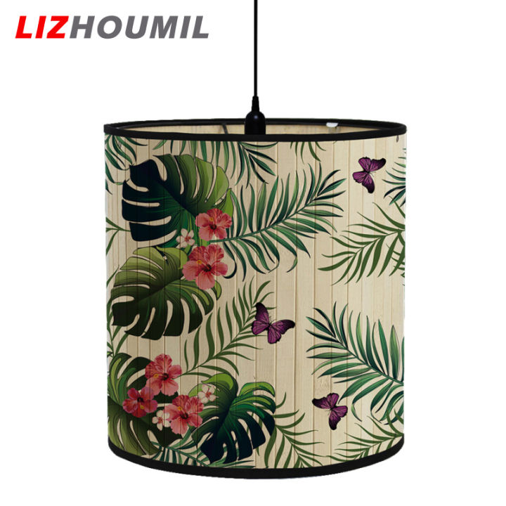 lizhoumil-เฉดสีโคมไฟไม้ไผ่ย้อนยุคพืชสีเขียวที่คลุมหลอดไฟตกแต่งบ้านสำหรับโคมไฟแสงตั้งโต๊ะพื้น