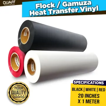 HTVRONT Black 12 inch x 6ft Flock HTV Heat Transfer Vinyl for T-Shirts, Iron on Vinyl Easy to Cut