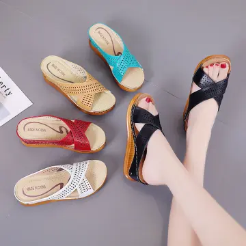 Sandals Womens Home Wedge Heels Jelly Slippers Shoes Bathroom Garden Summer  B | eBay