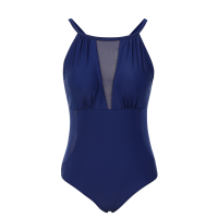 One Piece Swimsuit Mesh Splicing Neck Hanging Swimsuit