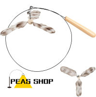 Cat Wand Toy, 35.5นิ้วลวดเหล็ก Cat Feather ของเล่น Bell,ของเล่นแมวสำหรับแมวในร่มที่มีขนนกธรรมชาติ,ไม้เนื้อแข็ง Handle An Extra Cat ของเล่น Feather เปลี่ยน