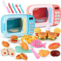 Kids Kitchen Toys Simulation Microwave Oven Educational Toys Mini Kitchen Food Pretend Play Cutting Role Playing Girls Toys