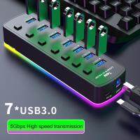 Durable Laptop Docking Station LED Indicator USB Hub USB 3.0 Data Transfer Wide Compatibility USB Hub Splitter USB Hubs