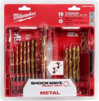 Milwaukee 48-89-4860 SHOCKWAVE™ RED HELIX™ Titanium Metric Set - 19 PC