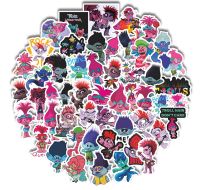 【LZ】ↂ∋  50Pcs Cartoon Tangled Trolls Graffiti Adesivos DIY Skate Guitarra Laptop Mala PVC Decalque Adesivos Crianças Brinquedos Clássicos