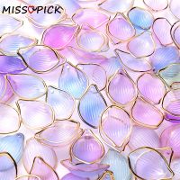 50Pcs 15x22mm Lotus Leaf Acrylic Beads Multicolor Loose Spacer Beads For Jewelry Making Diy Necklace Bracelets Accessories