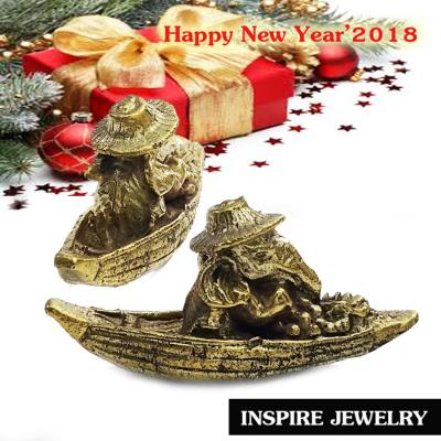 Inspire Jewelry ช้าง(พิฒเนศ) หรือ กุมารทองนั่งเรือขวักเงินกวักทอง ขายกล้วย  หมายถึงทำมาค้าขายกล้วยๆ ง่ายๆ สบายๆ ถือถุงทอง ขนาด 2.5cm.x4cm