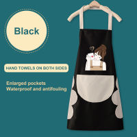 Kitchen Wipeable Waterproof Oil-Proof Cartoon Wreath Rabbit Kitchen Nail Shop Apron for Women Baking Accessories1Pcs