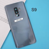 สำหรับ Samsung Galaxy S9 S9บวก S9 + G960 G965ด้านหลังฝาหลังปิดโทรศัพท์บานประตูหลังอะไหล่ซ่อมเคส + อะไหล่เปลี่ยนโลโก้เลนส์กล้องด้วย