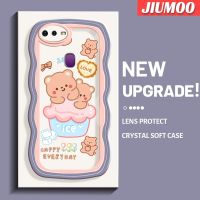 เคส JIUMOO สำหรับ OPPO F9 F9 Pro U1 Realme A7x 2 Pro เคสลายหมีน่ารักมาคารอนโคลอว์คลื่น TPU ใสนุ่มกันกระแทกเคสมือถือสร้างสรรค์กล้องป้องกันการตกหล่นเคสซิลิกาเจลฝาครอบป้องกัน