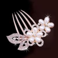 【YF】✔❁☎  Rhinestone Hair Wedding Bridal Faux Pearls Peacock Combs Korean Fashion Hairpin Gifts