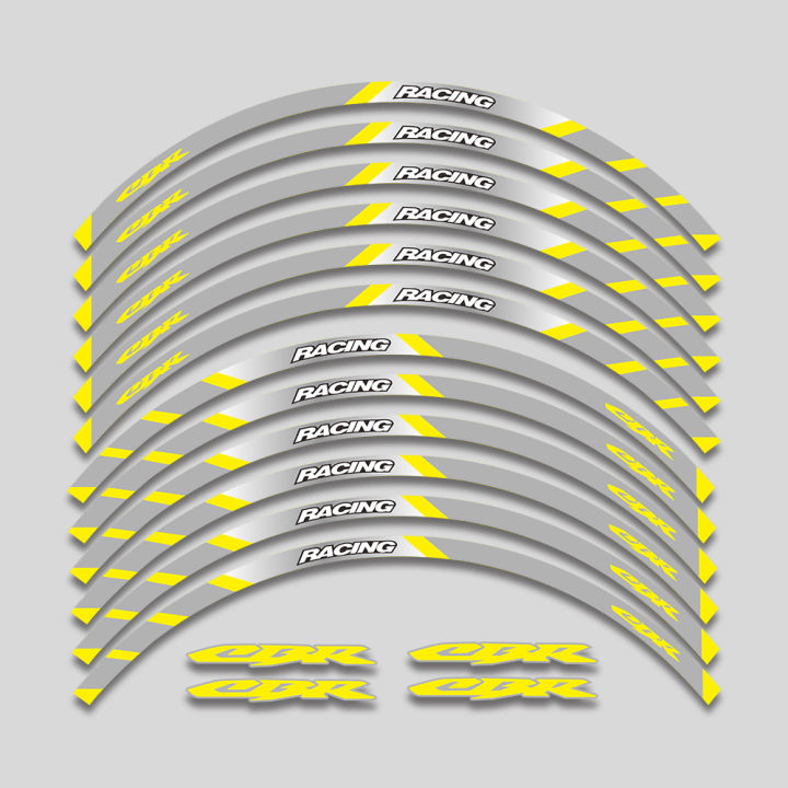 ล้อสติกเกอร์อุปกรณ์เสริมยางขอบรูปลอกตกแต่งรถจักรยานยนต์แถบสะท้อนแสงสำหรับฮอนด้า-cbr250rr-cbr400rr-cbr600rr-cbr1000rr