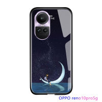 Serpens เคส OPPO Reno10 Pro 5G สุดหรู,เคสลายการ์ตูนนาซ่ากาแล็คซี่ด้านหลังกระจกนิรภัยมันวาวขอบนุ่มเคสใส่โทรศัพท์ฝาครอบ