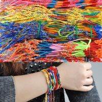 100 ชิ้น/เซ็ตใหม่สายรุ้งสีผสม Braid สร้อยข้อมือมิตรภาพสำหรับผู้หญิงเครื่องประดับของขวัญ DIY Handmade เชือกกำไลข้อมือสีสุ่ม-fbgxbgdbnxxfn